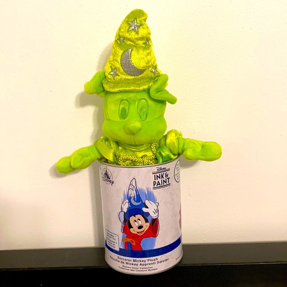 Disney’s Ink & Paint GREEN Sorcerer Mickey Plush Mystery Color Collection.